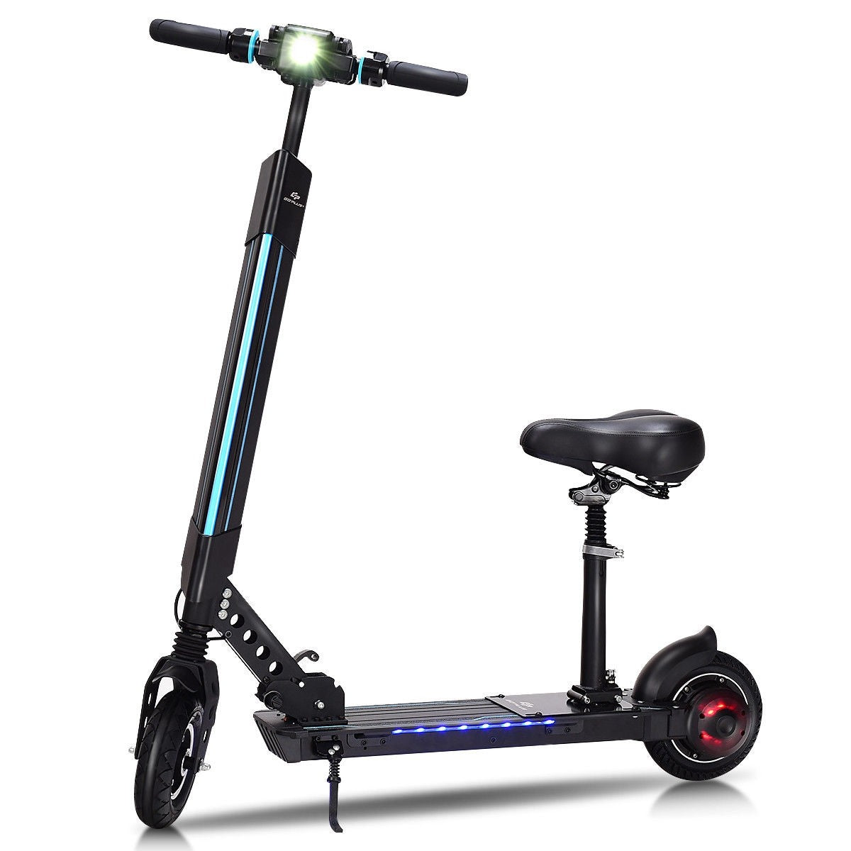 Foldable Electric Scooter with Removable Seat LED Bluetooth